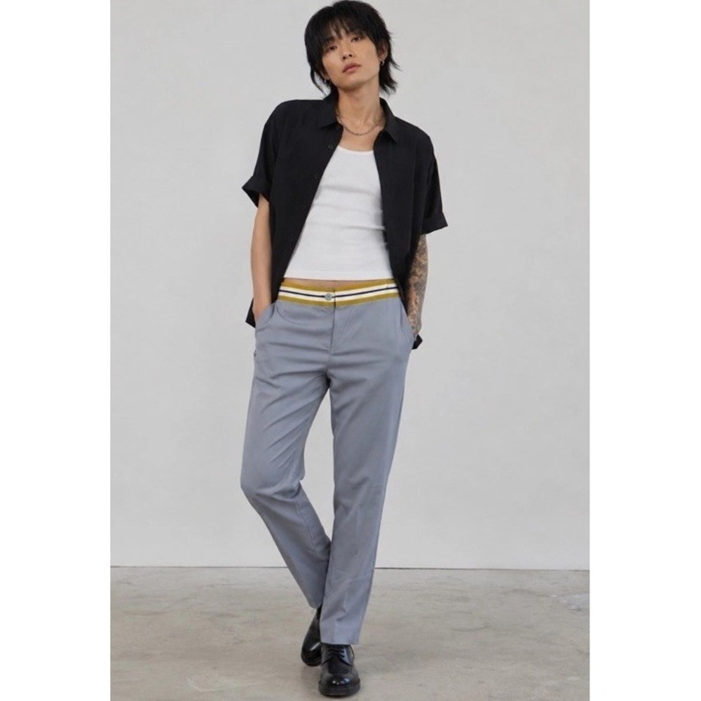 Wildfang THE EMPOWER TAPED TROUSER PANTS WOMEN 14 PUNK GRAY